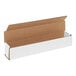 A white cardboard Lavex corrugated mailer box with a brown lid.