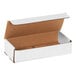 A white Lavex corrugated mailer box with a brown lid.