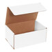 A white Lavex corrugated mailer box with a brown lid.