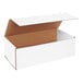 A white Lavex corrugated mailer box with a brown tuck top lid.
