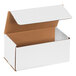 A white Lavex corrugated mailer box with a brown tuck top lid.