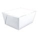 A white Southern Champion take-out box with a lid.