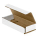 A white cardboard Lavex mailer box with a brown lid.