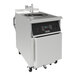 A commercial liquid propane kettle fryer with digital controls and a stainless steel exterior.