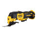 A close up of a yellow and black Dewalt cordless power tool.