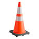 A 28-inch orange PVC traffic cone with a 7 lb. base and two high-intensity prismatic reflective collars.