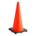 A 28-inch orange PVC traffic cone with a 7-pound black base.