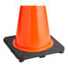 A 28-inch orange PVC traffic cone with a 7-pound black base.