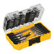 A plastic box with a DeWalt screwdriver bit set.