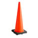 A 36-inch orange PVC traffic cone with a 10 lb. black base.