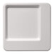 A white square Jungle Diamond compostable sugarcane pulp plate.