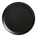 An American Metalcraft black melamine coupe plate with a white background.