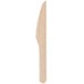 An Eco-gecko heavy weight disposable wooden knife on a white background.