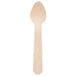 An Eco-gecko wooden taster spoon with a spoon handle.
