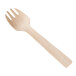 A close-up of an Eco-gecko wooden taster fork with a handle.