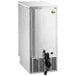 A silver rectangular Hoshizaki undercounter ice machine with a black power cord.