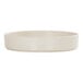An ivory-colored melamine plate with a raised rim.