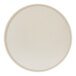 A round, ivory-colored melamine plate with a low rim.