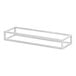 A chrome rectangular display riser by Cal-Mil.
