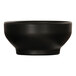 A close up of a black Cal-Mil melamine soup bowl.
