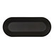 A black oval Cal-Mil melamine platter with a black border.