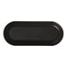 A black oval Cal-Mil melamine platter.