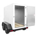 A white Leer multi-temp cooler and freezer on a white cargo trailer with a wooden floor.