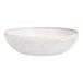 A white Mannette Floral stoneware bowl with an embossed floral design.