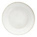 A white Mannette Floral stoneware pasta plate with an embossed floral rim.