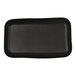 A large black rectangular melamine platter.