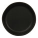 A black round melamine plate.