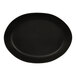 A black oval melamine platter.