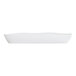 A white oval melamine platter with slightly raised edges.