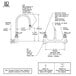 A diagram of a T&S wall mount faucet with measurements and instructions.