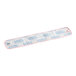 A pink and white Lavex microfiber mop pad with a white and blue label.