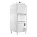 A commercial stainless steel split-door pot, pan, and utensil washer with a high-temperature, ventless design and digital control panel.