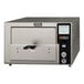 A stainless steel Quik n' Crispy Model GFII air fryer with a front handle and digital controls.