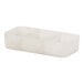 A white rectangular resin organizer with three compartments.