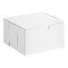 A Baker's Lane white cake box with a lid.