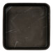 A black square bowl with a marbled surface.