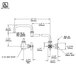 A diagram of a T&S wall mount sink faucet with a 15" double joint nozzle and 4 arm handle.