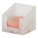 A white resin box with pink beverage napkins inside.