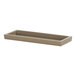 A taupe rectangular resin condiment display with a handle.