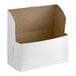 A white Baker's Lane cake box with a lid open.