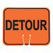 An orange rectangular sign with the word 'DETOUR' in bold black letters.