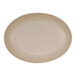 A matte taupe oval Cal-Mil melamine platter with a white background.