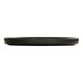 A matte black melamine plate with a white line around the rim.
