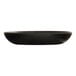 A matte black Cal-Mil melamine pasta bowl with a white stripe on the edge.