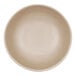 A close up of a matte taupe Cal-Mil melamine bowl on a white background.
