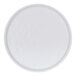 A Cal-Mil Carmel round melamine plate with a round rim on a white background.
